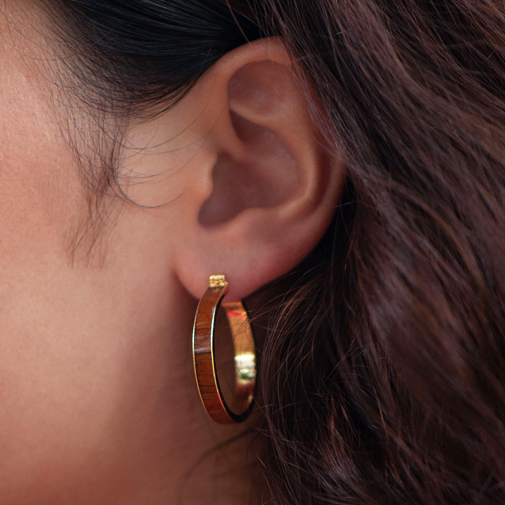 Koa Wood Hoop Earrings