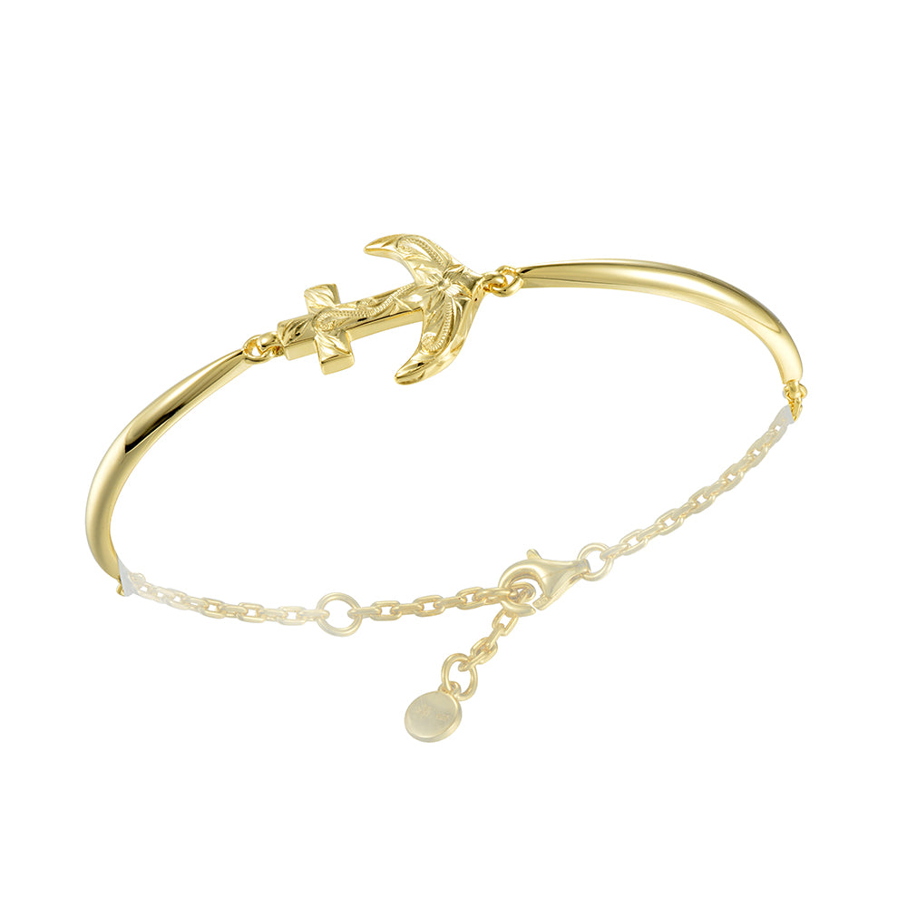 Engraved Anchor Bracelet