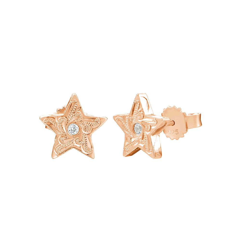 Engraved Star Earrings