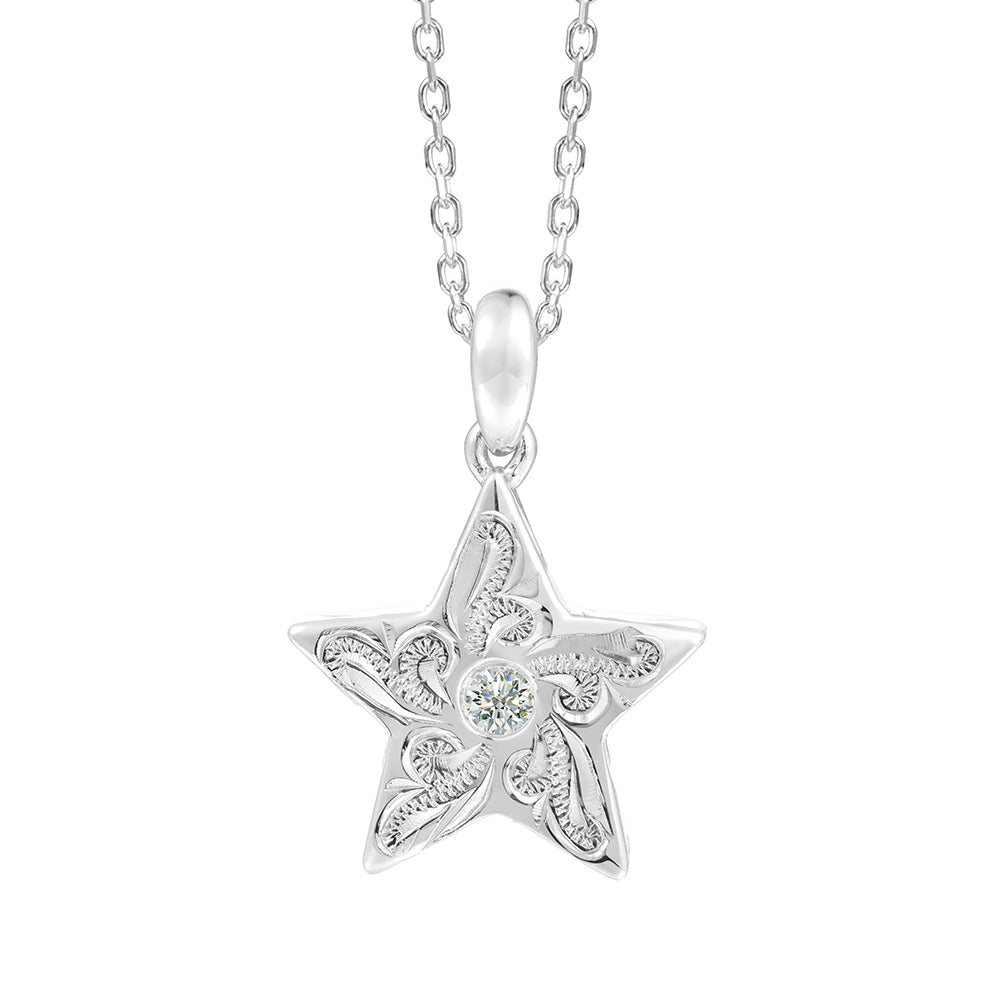 Engraved Star Necklace