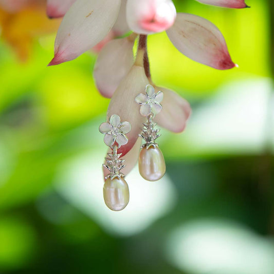 Pineapple Floral Spell Pearl Earrings