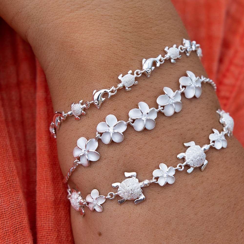 Bracelet Plumeria et Honu Frost