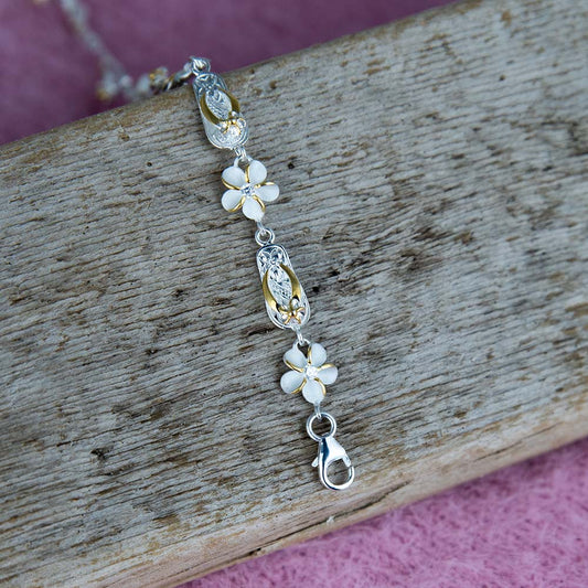 Bracelet pantoufles Plumeria