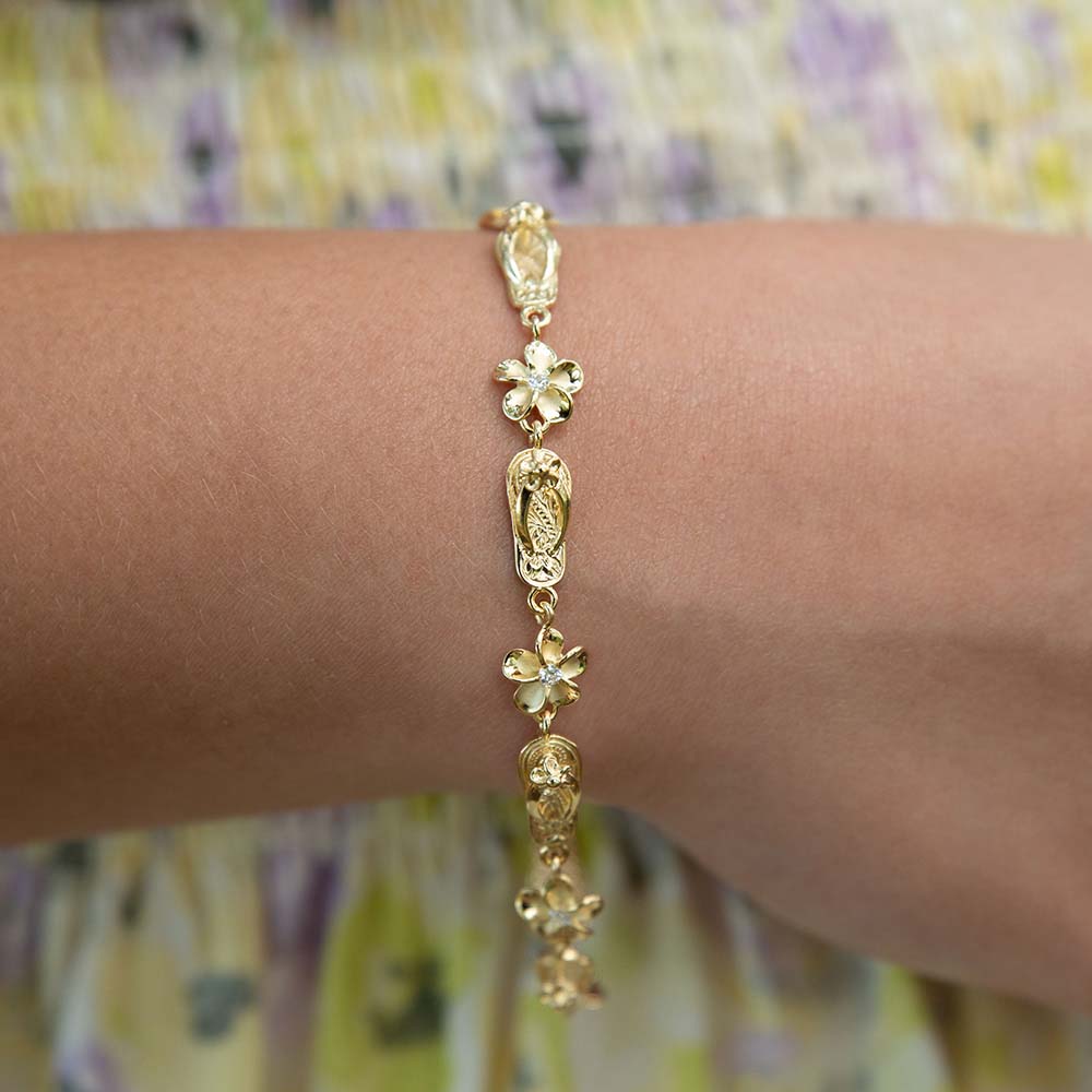 Bracelet Plumeria et Pantoufles