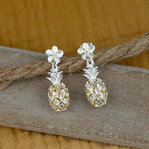 Plumeria & Pineapple Earrings