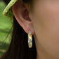 Scroll Plumeria Oval Hoop Earrings