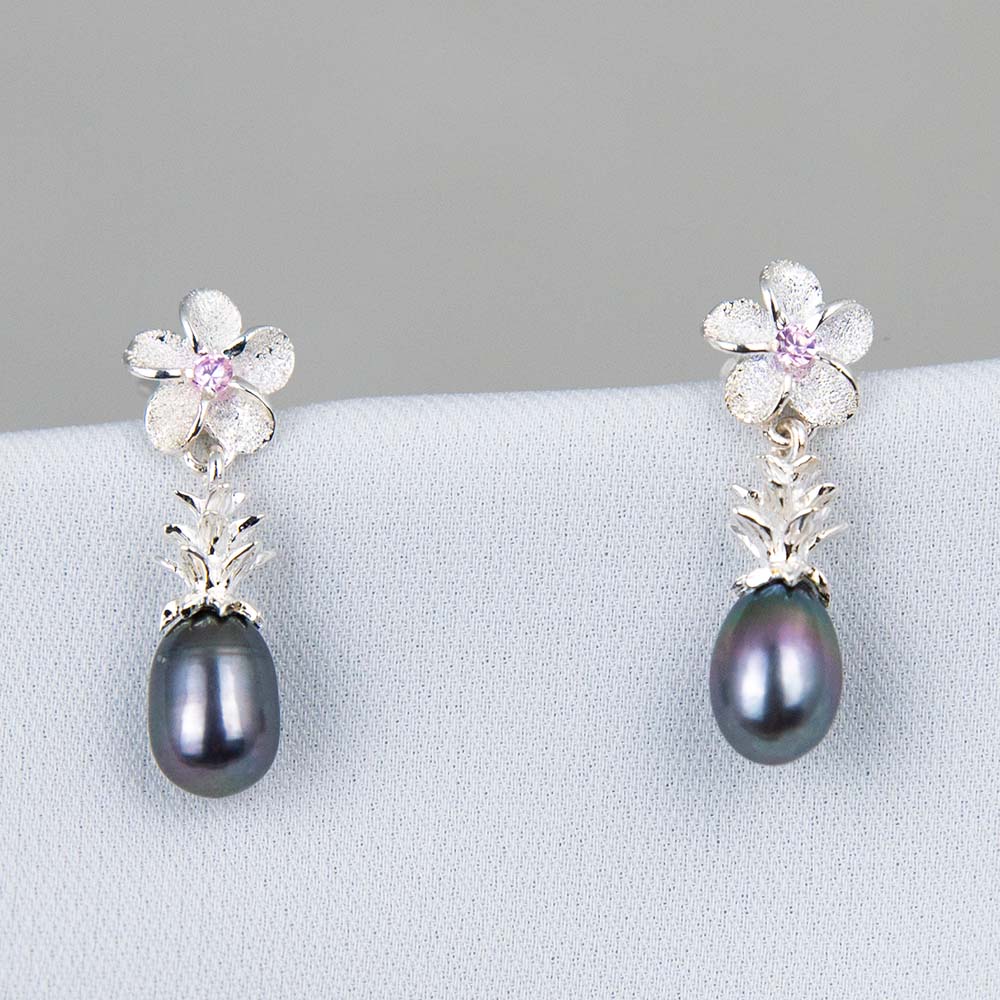 Pineapple Floral Spell Pearl Earrings
