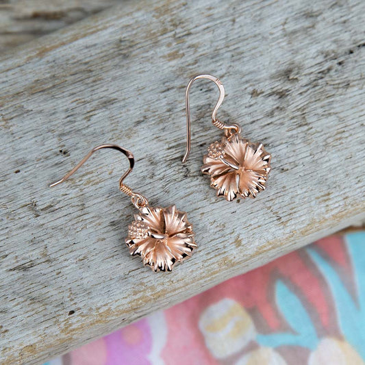 Boucles d'oreilles crochet lumineux Hibiscus