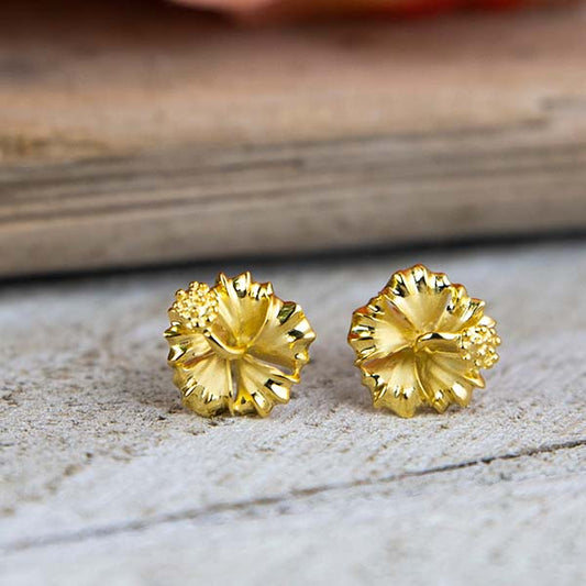 Hibiscus Glow Stud Earrings