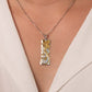 Two-Tone Plumeria Waterfall Bar Pendant