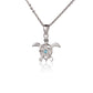 Sparkle Blooming Sea Turtle Pendant