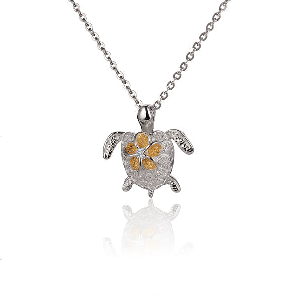 Pendentif de givre de Plumeria de tortue de mer