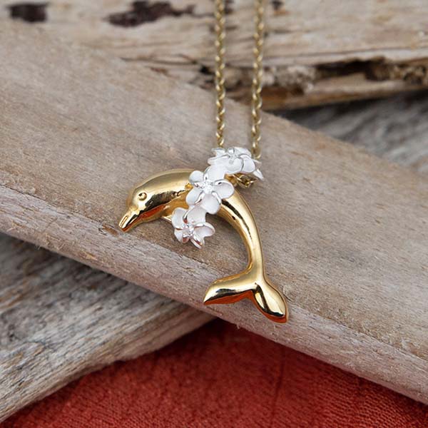 Tropical Bloom Dolphin Pendant