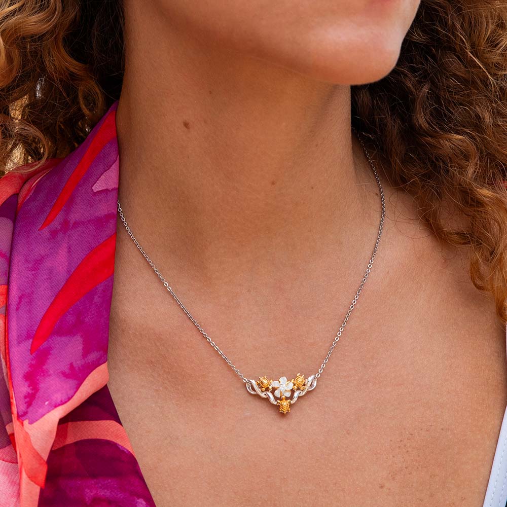 Sea Turtle Garden Frost Pendant
