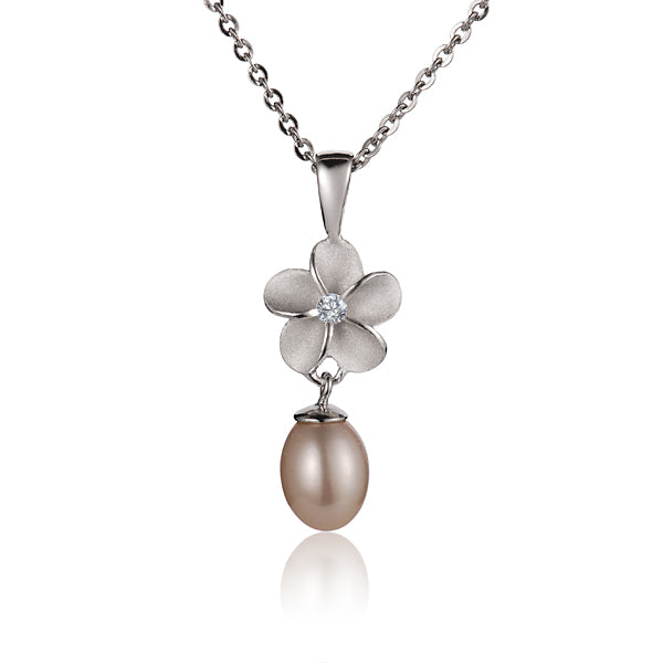 Plumeria Floral Spell Pearl Pendant