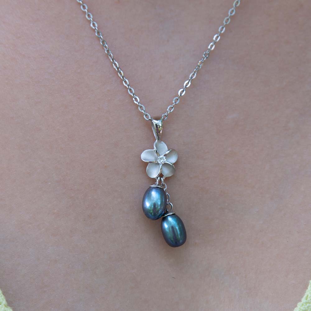 Plumeria Seed of Life Pearl Pendant