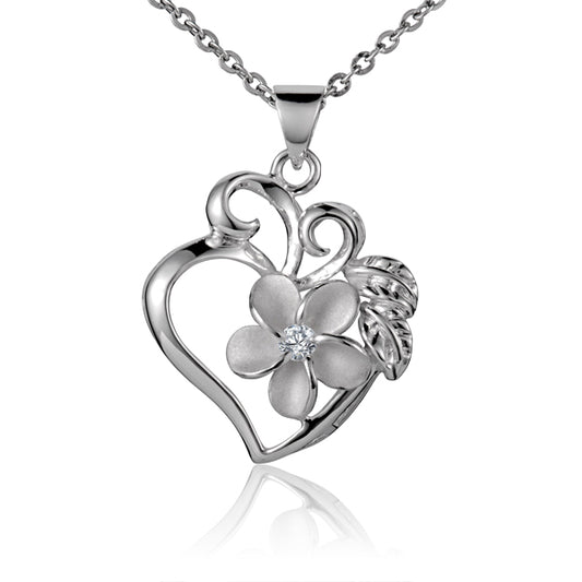 Marvelous Heart Plumeria Pendant