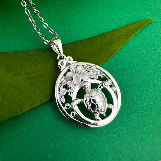 Blooming Life Sea Turtle Pendant