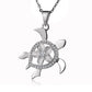 Pendentif tortue de mer fleurie Pavé