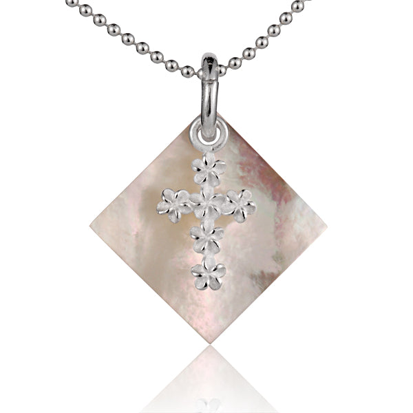 Mother of Pearl Lei Cross Pendant