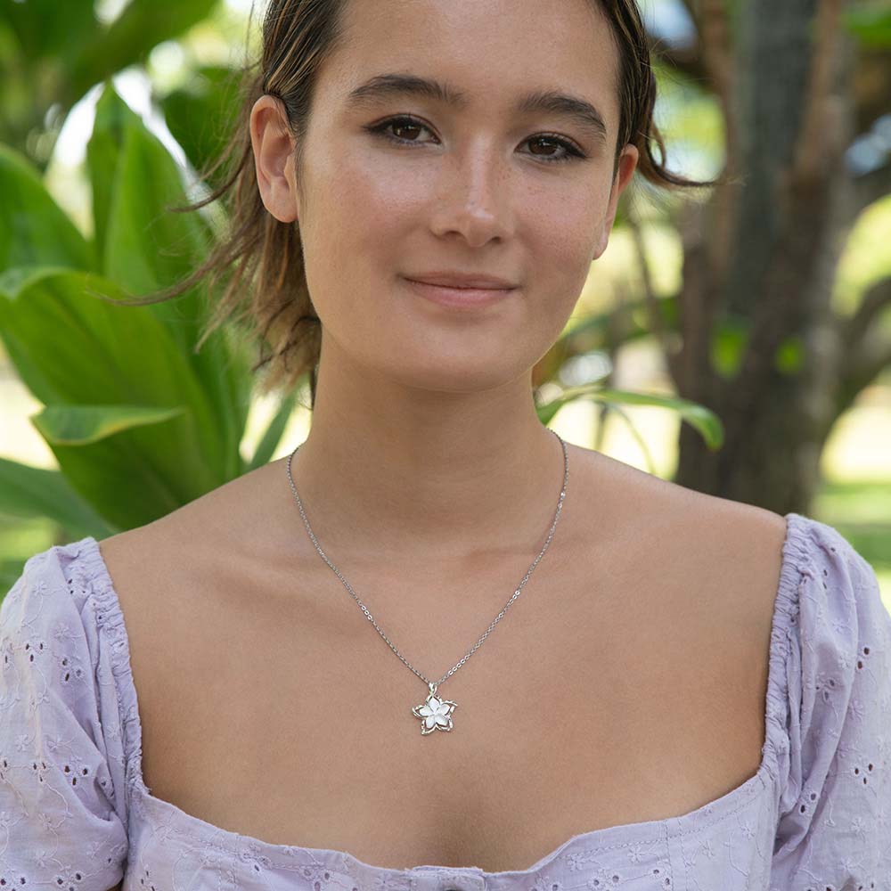 Heavenly Plumeria Cutout Pendant