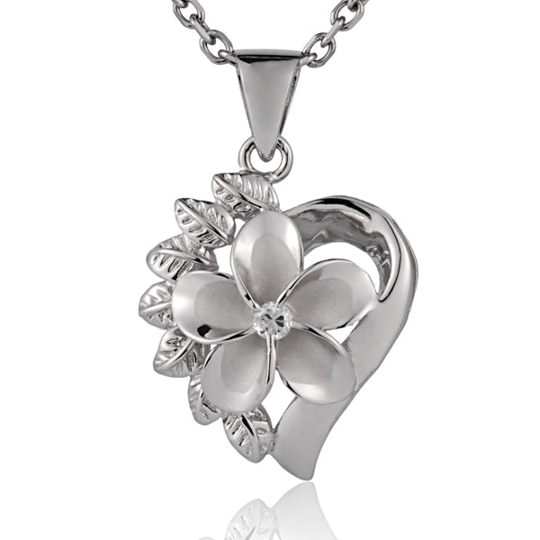 Force of Nature Plumeria Heart Pendant