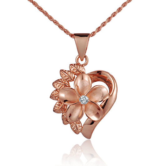 Force of Nature Plumeria Heart Pendant