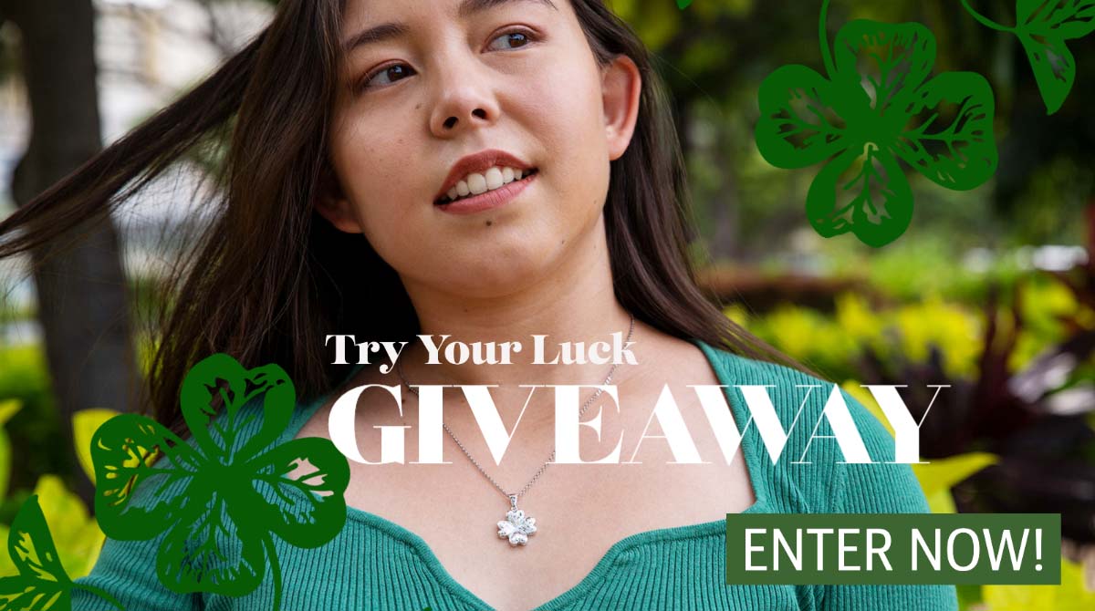 try your luck giveaway enter now enter now and win this lucky clover pendant