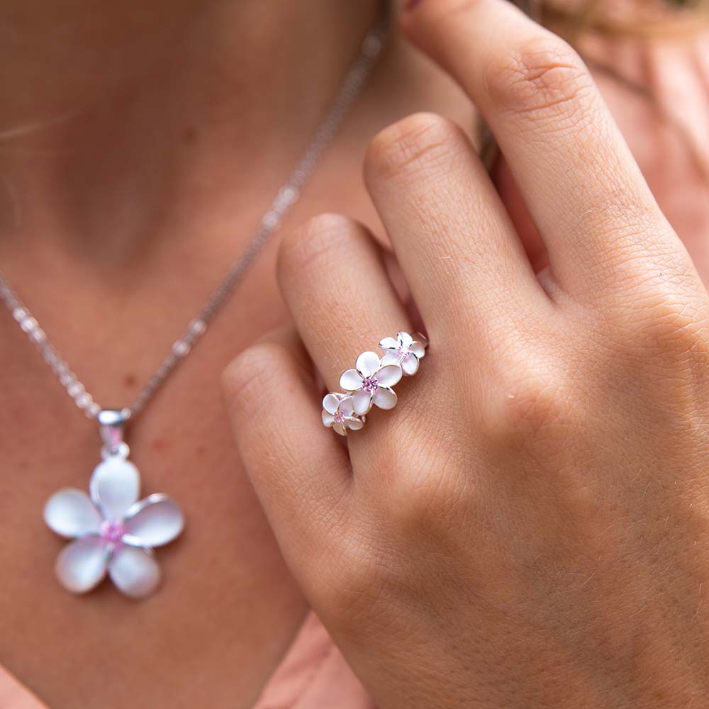 Three Wishes Plumeria Ring