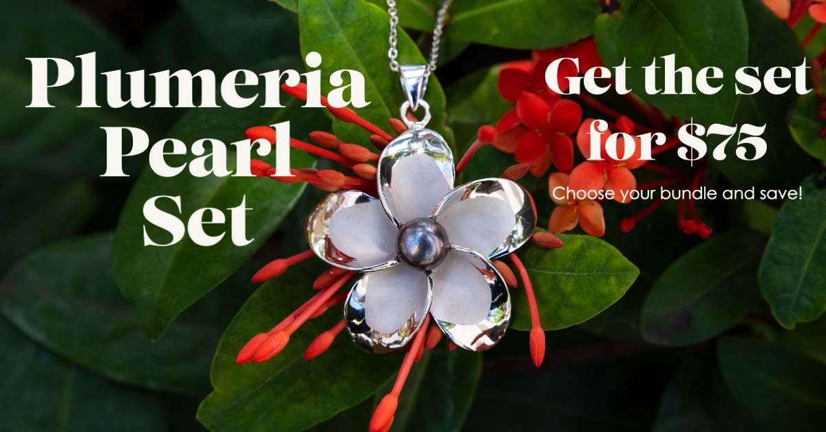 Featured Bundle Set: Pearl Plumeria Jewelry – The Hawaiian Jewel