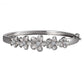 The picture has a sterling silver bangle with white gold vermeil rhodium plated plumerias and cubic zirconia gems.