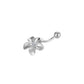 The photo is a sterling silver flower belly ring with cubic zirconia.
