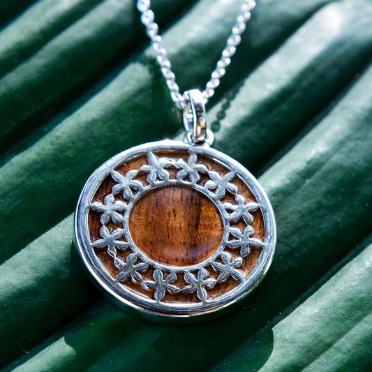 Koa Wood Floral Friends Pendant