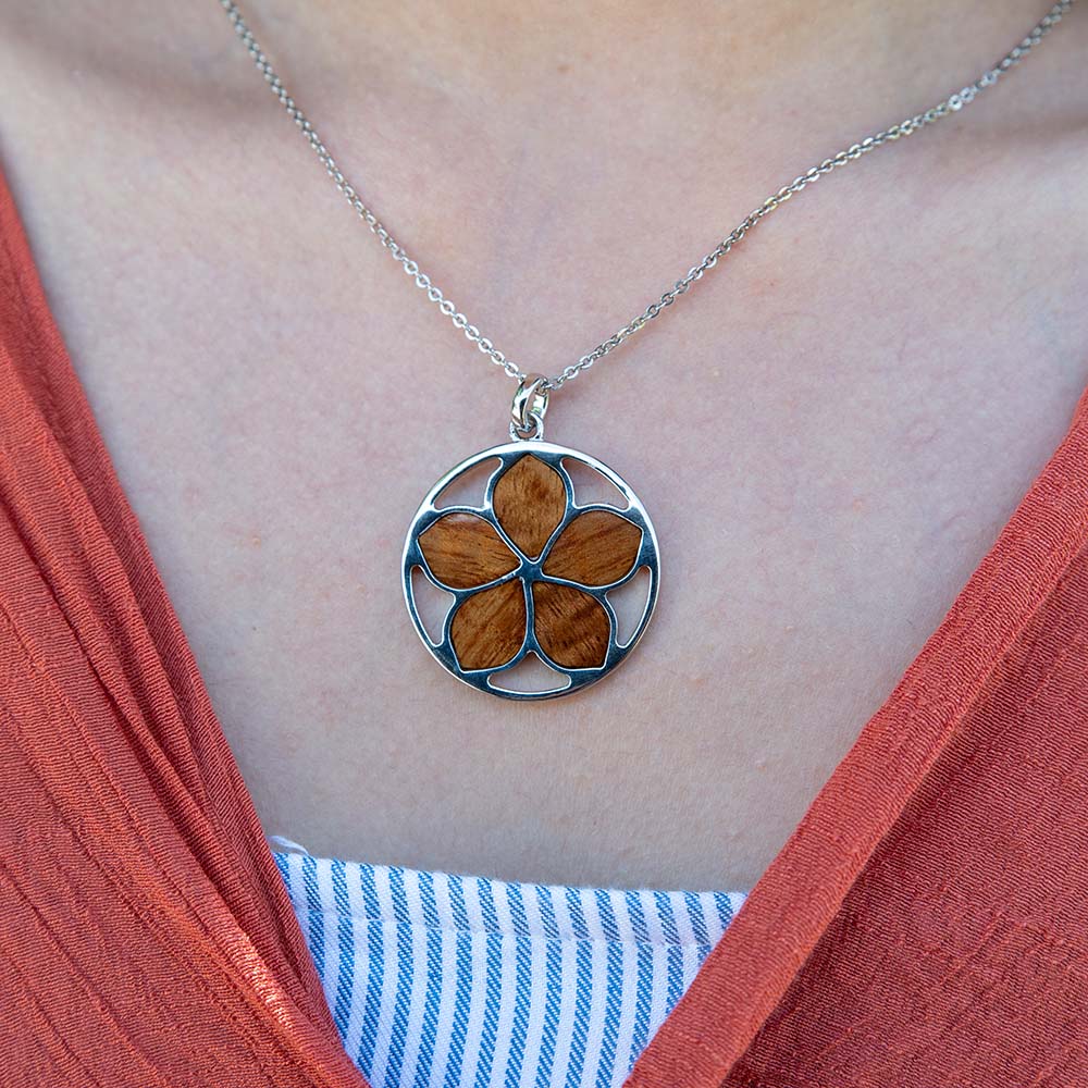 Koa Wood Plumeria Medallion