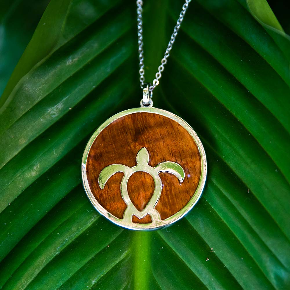 Koa Wood Keiki Sea Turtle Medallion