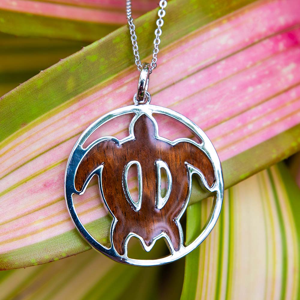 Koa Wood Polynesian Sea Turtle Medallion