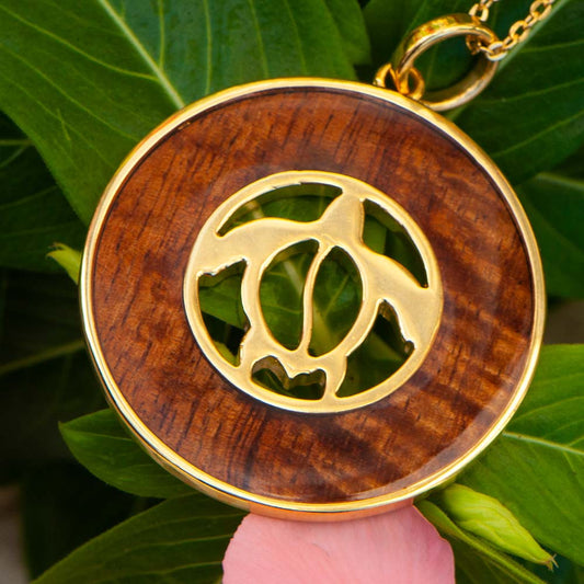 Koa Wood Sea Turtle Spirit Medallion