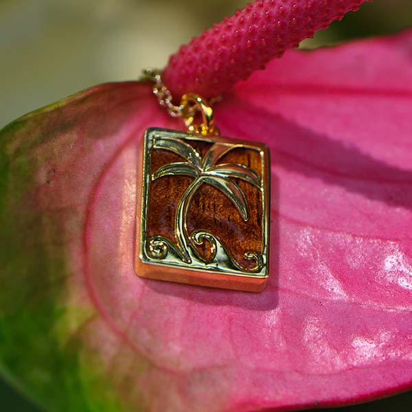 Koa Wood Island Charm Pendant