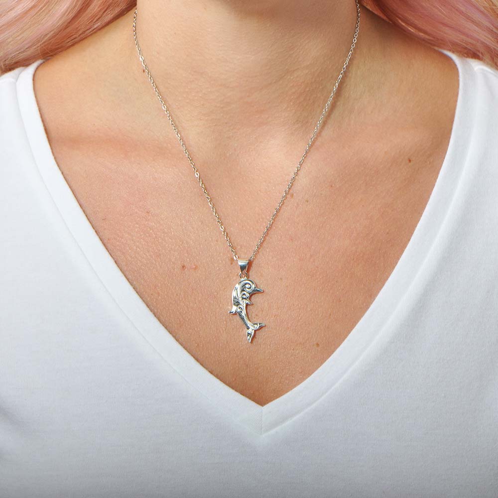 Engraved Dolphin Pendant
