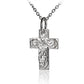 The photo shows a sterling silver cross design pendant with a plumeria scroll engrave. 
