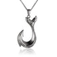 The picture is a sterling silver fishhook design pendant with a scroll motif