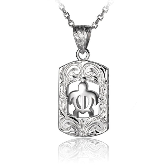 The picture is a sterling silver scroll plate sea turtle inside pendant.