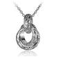 The photo is a sterling silver scroll two rings pendant.