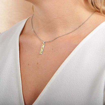 Two-Tone Plumeria Branch Bar Pendant