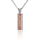 The picture is a sterling silver rose gold vermeil maile flower bar pendant.