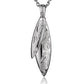 The picture shows a white gold vermeil scroll double surfboard pendant. 