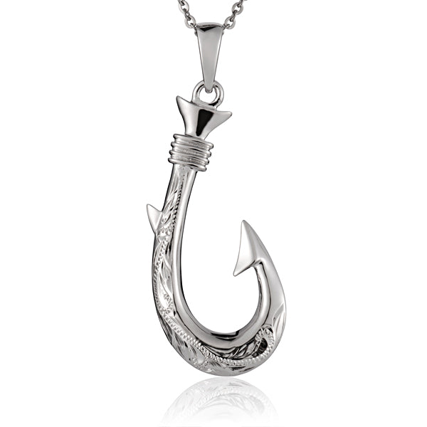 The photo is a sterling silver fishhook scroll pendant.