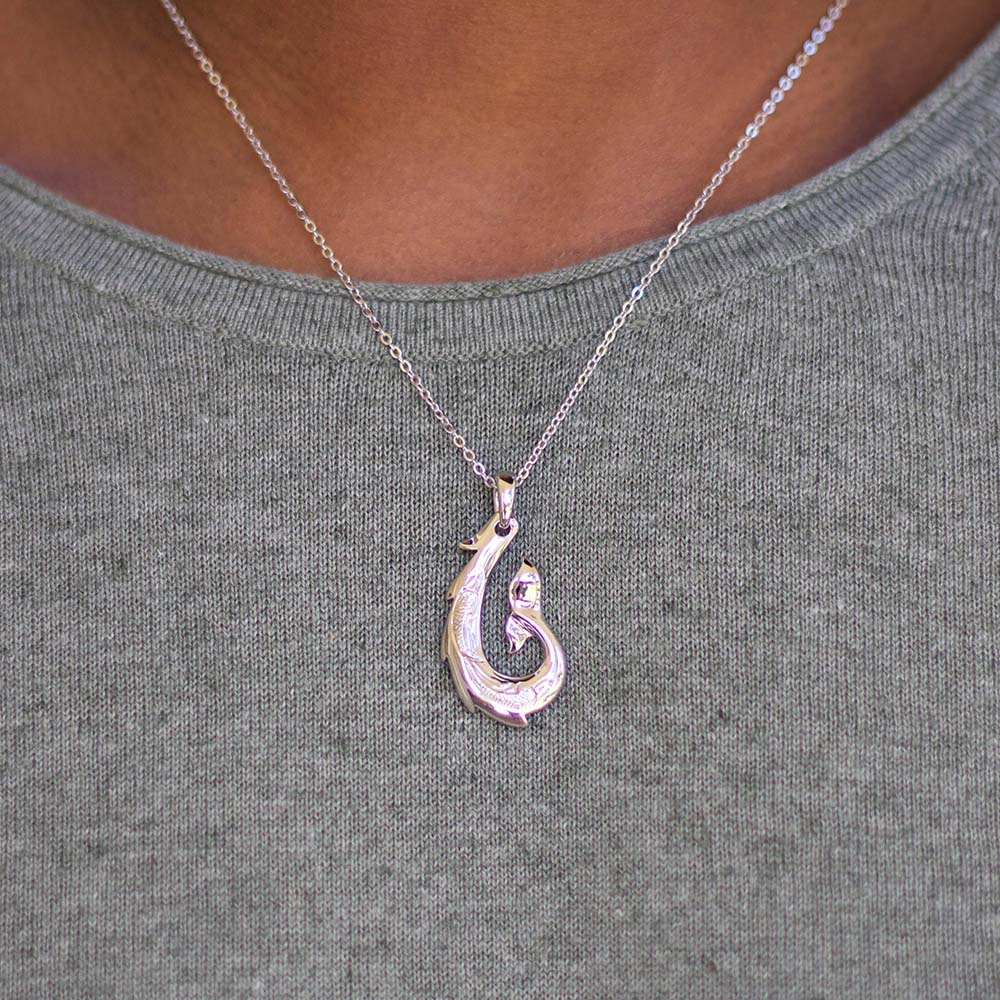 Whale Tail Fishhook Pendant