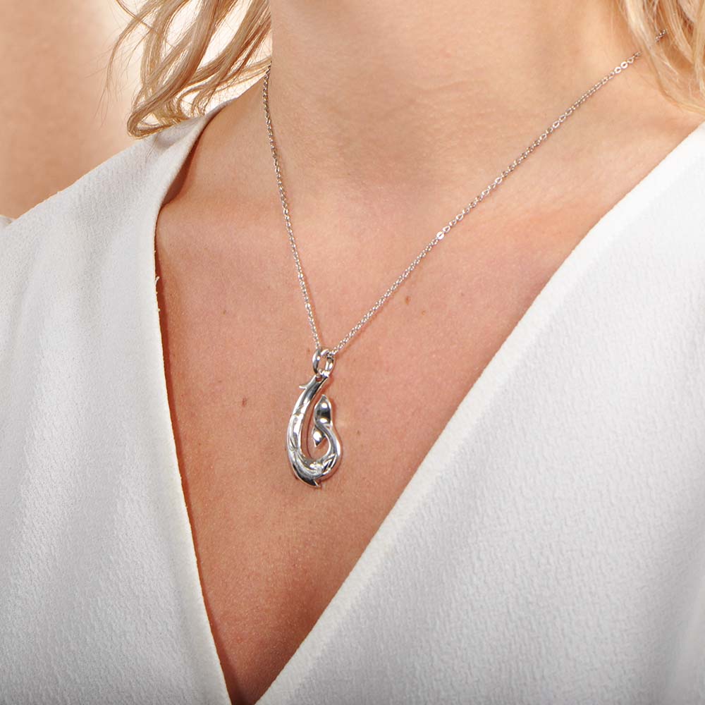 Whale Tail Fishhook Pendant