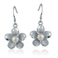 Pearl Plumeria Hook Earrings